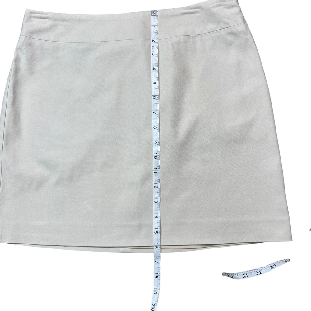 Banana Republic Beige Stretch A-Line Mini‎ Skirt Size 4 Side Zip - Picture 4 of 11
